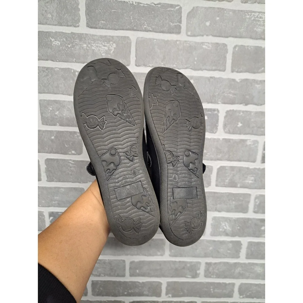 Olive & Edie Mary Jane Black Flat Shoes Girl's Adjustable Strap Size 4M‎